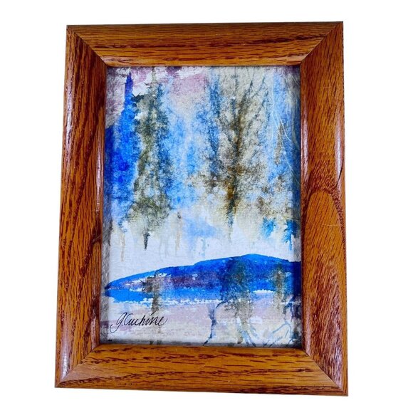 Original Watercolor Art Painting Framed Landscape Signed G Glen Cuchine Trees - Picture 1 of 6